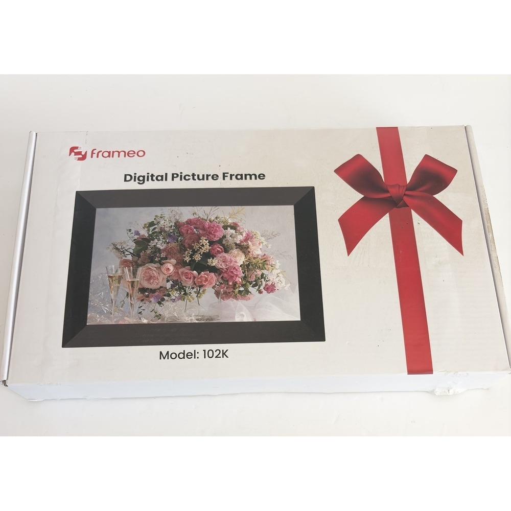Frameo 10.1 " WiFi Digital Touch Screen Black Picture Frame 1280x800 HD  102K